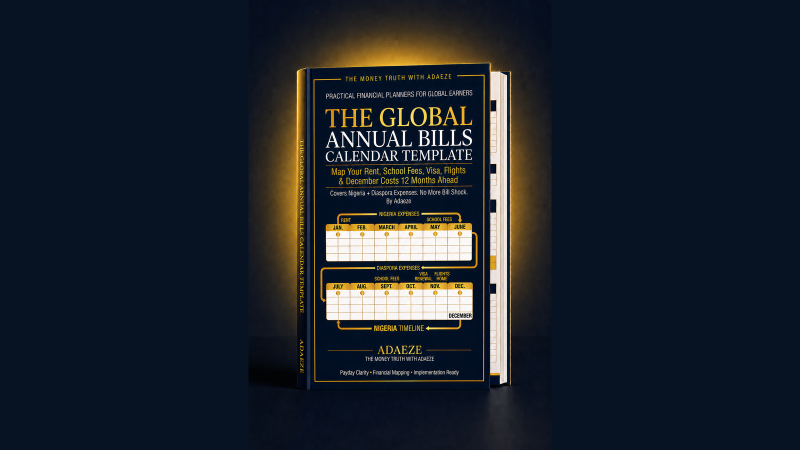 The Global Annual Bills Calendar Template bonus mockup